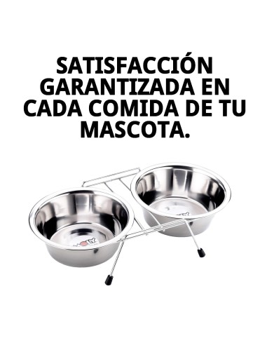 Comedero Doble 16.5 cm con Soporte para Mascotas