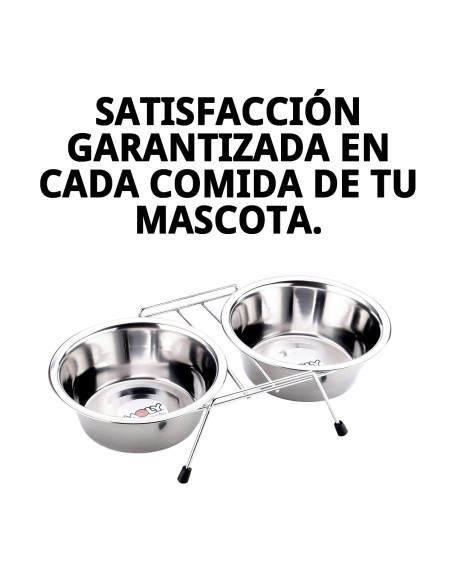 Comedero Doble 16.5 cm con Soporte para Mascotas