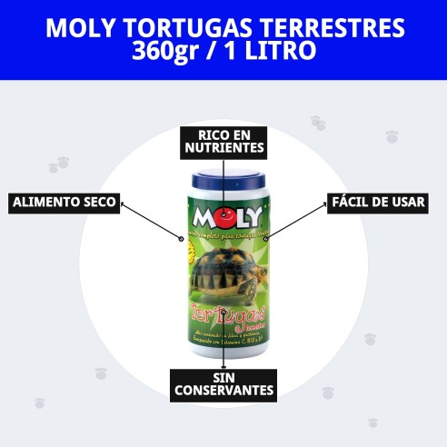 Alimento Nutritivo para Tortugas Terrestres - MOLY 360g