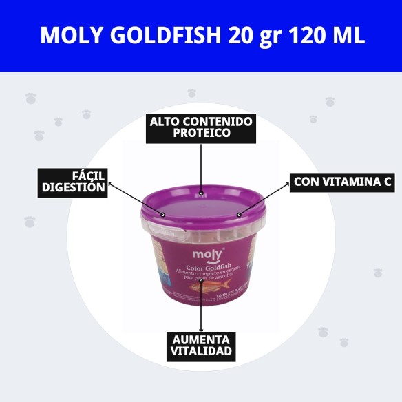 Moly Goldfish 20g: Alimento Premium para Peces de Acuario