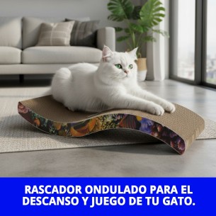 Rascador Ondulado para Gatos 53x20,5 cm - Comodidad y Juego 2