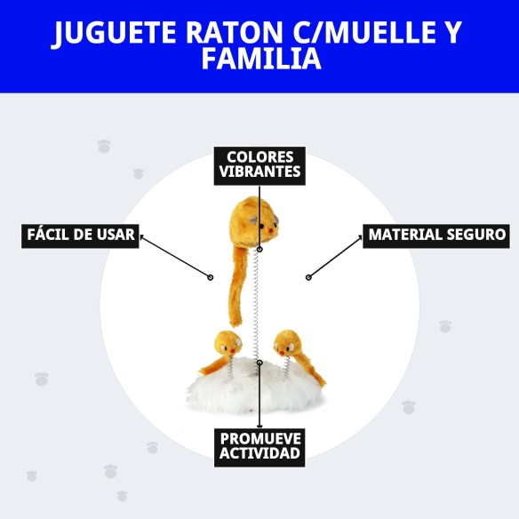 Juguete Ratón con Muelle para Diversión Familiar de Mascotas