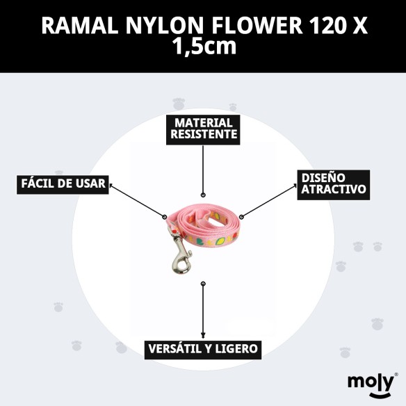 Ramal Nylon Flower 120x1.5cm: Estilo y Comodidad para tu Mascota