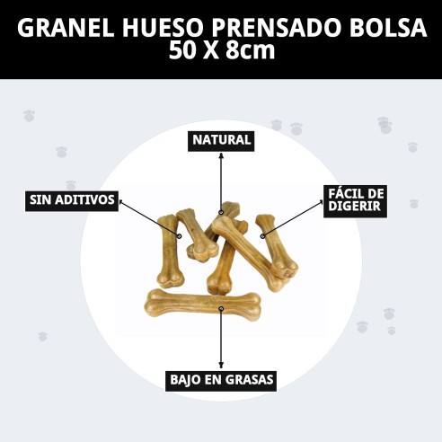 Hueso Prensado para Perros - Sabor y Salud Dental 50 cm
