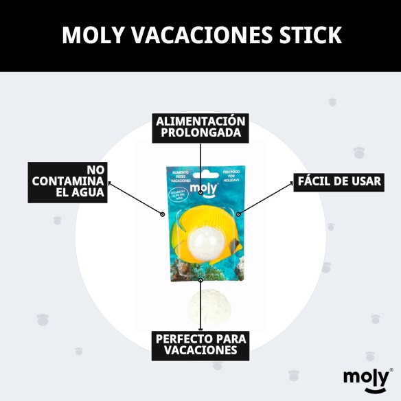 Moly Vacaciones Stick: Alimento Ideal para Peces en Vacaciones