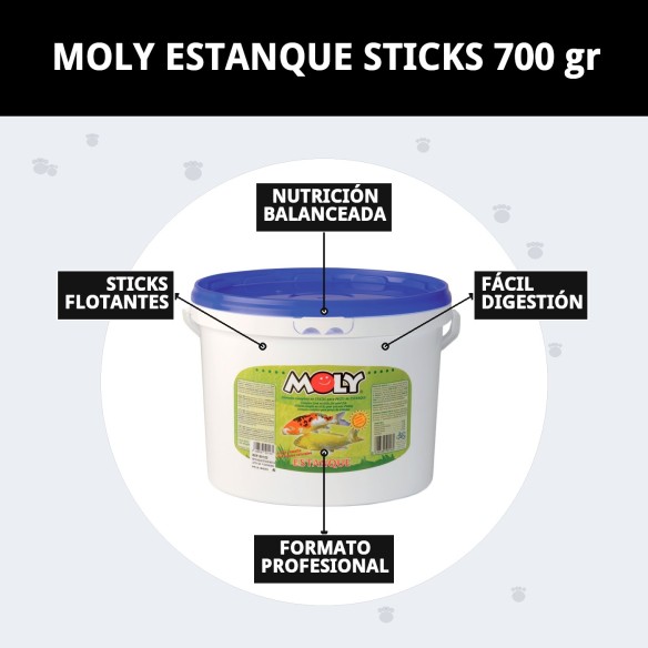 Moly Estanque Sticks 700g: Alimentación Ideal para Peces