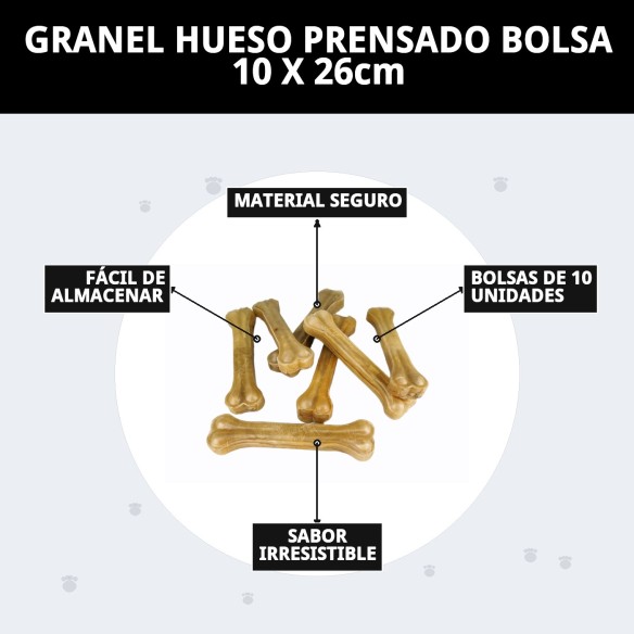 Huesos Prensados para Mascotas - Bolsa de 10 Unidades