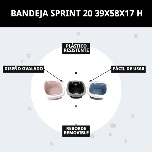 Bandeja Sanitaria para Gatos Sprint 20 - Calidad y Estilo