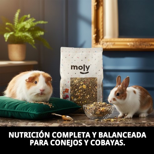Alimento Nutritivo para Conejos y Cobayas Moly 800g