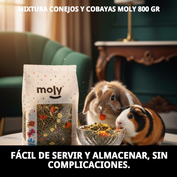 Alimento Nutritivo para Conejos y Cobayas Moly 800g