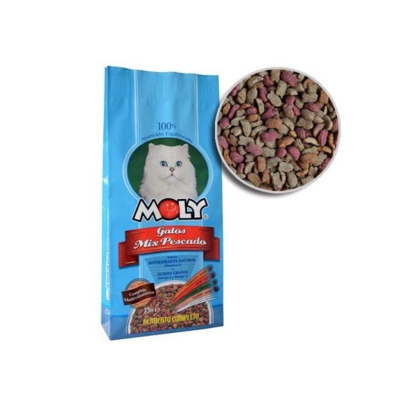 Pienso Moly Gatos Pescado 1,5kg - Omega 3 y Oligoelementos