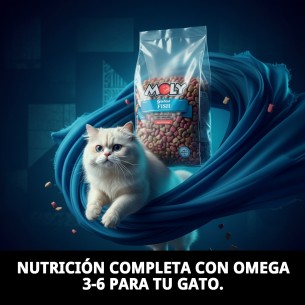 Pienso Moly Gatos Pescado 1,5kg - Omega 3 y Oligoelementos 2