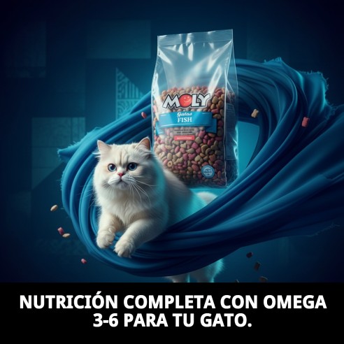 Pienso Moly Gatos Pescado 1,5kg - Omega 3 y Oligoelementos