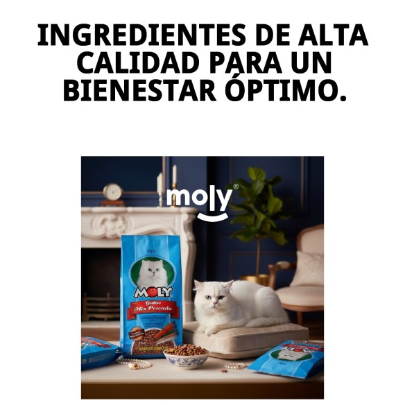 Pienso Moly Gatos Pescado 1,5kg - Omega 3 y Oligoelementos