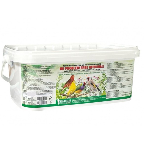 Ornitalia No Problem Healthy Herbs 2 kg – Pasta de Cría Premium con Hierbas Naturales para Aves – Ideal para Canarios, Jilgueros