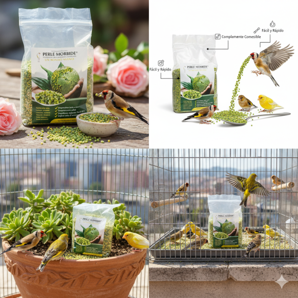 Perle Morbide 4 kg – Perlas Germinadas para Aves – Alimento Completo y Húmedo para Cría y Muda –