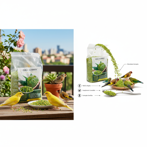 Perle Morbide 4 kg – Perlas Germinadas para Aves – Alimento Completo y Húmedo para Cría y Muda –