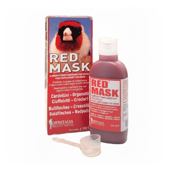 Ornitalia Red Mask 100 g – Realce Natural del Color en Jilgueros, Pardillos, Verderones y Aves Silvestres