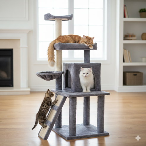 Árbol Rascador Gato Paris 132 cm: Diversión y Confort