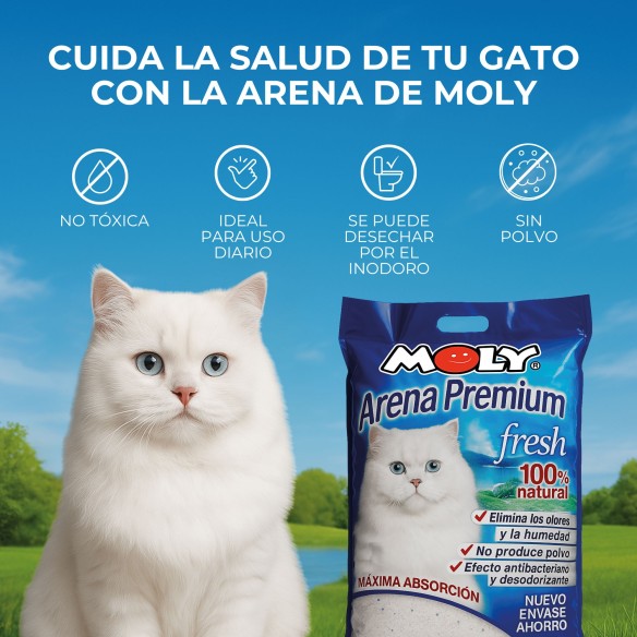Arena de Gato Gel Silice Moly Premium 4.28L - 1.8kg