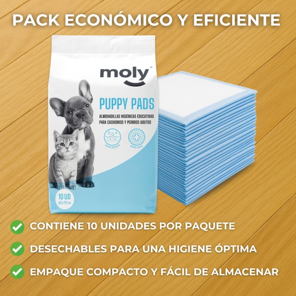 Moly Puppy Pads Grand: Empapadores Desechables para Mascotas