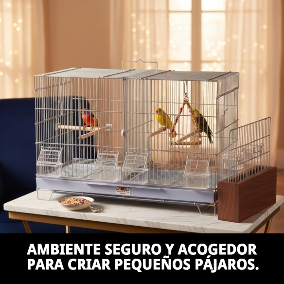 Jaulón de Cría Desmontable 58x32x37 cm para Mascotas