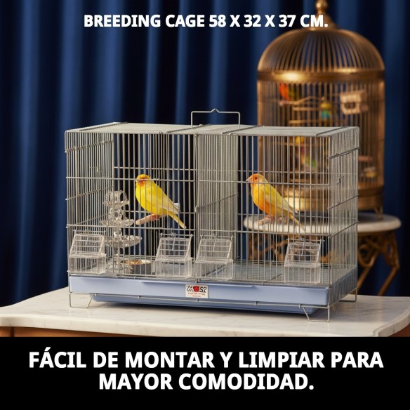 Jaulón de Cría Desmontable 58x32x37 cm para Mascotas