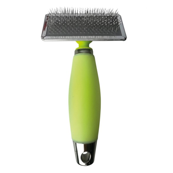 Carda Profesional de Silicona con Mango de Gel Terapéutico | Para Razas Pequeñas y Medianas-Especial Profesionales