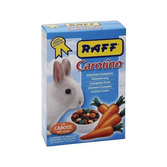 Raff Carotino 900 g para Conejos Enanos – Alimento Completo con Zanahoria