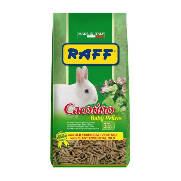 Raff Carotino Baby Pellets 900 g – Alimento Premium para Conejos Baby y Conejos Enanos Jóvenes