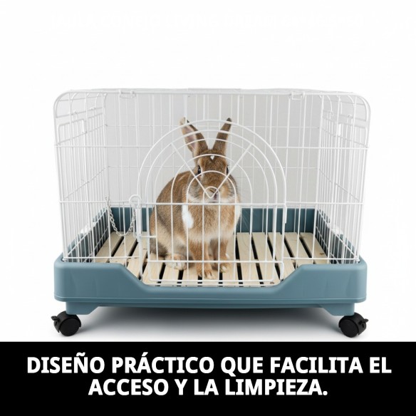 Jaula Conejo Living Dream con Tarima y Ruedas 64x46.5 cm