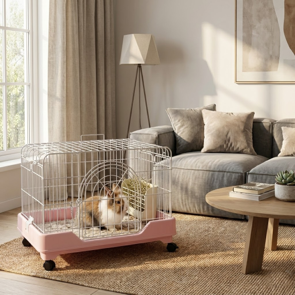 Jaula Conejo Living Dream con Tarima y Ruedas 64x46.5 cm