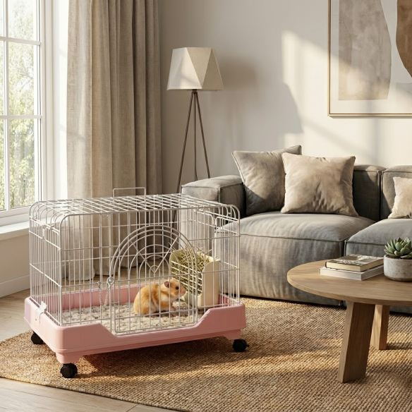 Jaula Conejo Living Dream con Tarima y Ruedas 64x46.5 cm