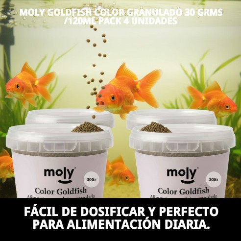 Alimento Granulado Moly Goldfish Color 30g para Peces