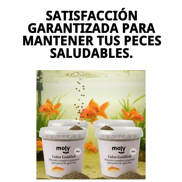 Alimento Granulado Moly Goldfish Color 30g para Peces