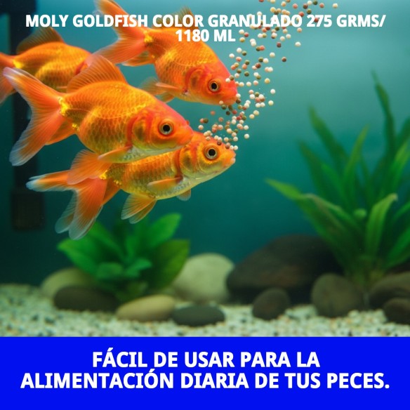 Moly Goldfish Color Granulado 275g - Alimento para Peces