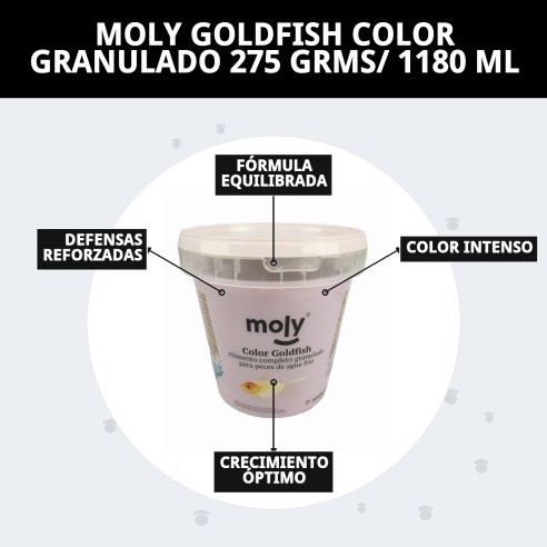Moly Goldfish Color Granulado 275g - Alimento para Peces