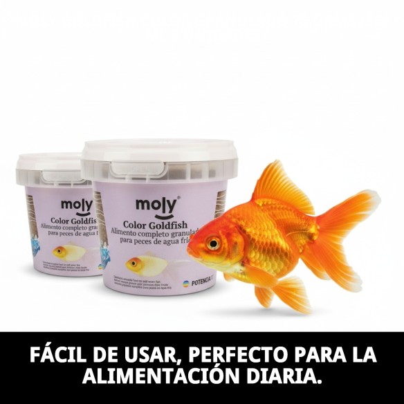 Moly Goldfish Color 75g: Alimentación para peces vibrantes