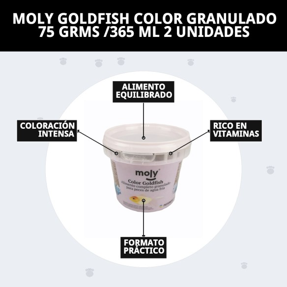 Moly Goldfish Color 75g: Alimentación para peces vibrantes
