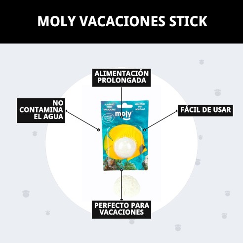 Moly Vacaciones Stick: Alimento Ideal para Peces en Vacaciones
