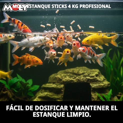 Moly Estanque Sticks 4 kg: Alimento Profesional para Peces