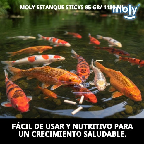 Moly Estanque Sticks 85g - Alimento Ideal para Peces Koi