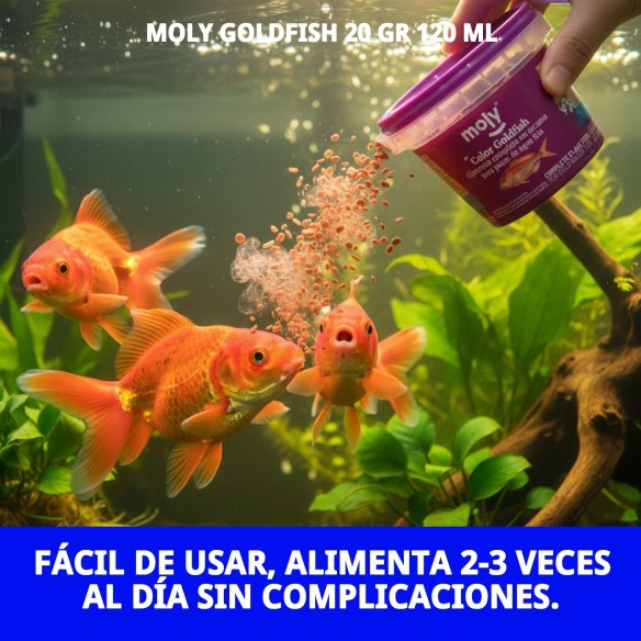 Moly Goldfish 20g: Alimento Premium para Peces de Acuario