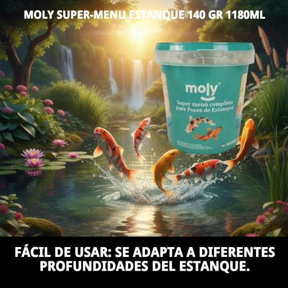 Alimento Moly Super-Menú Estanque para peces 140g 1180ml