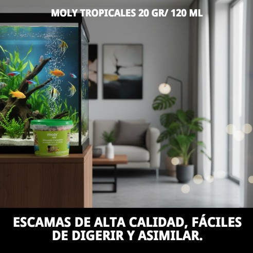 Moly Tropicales 20g: Alimento ideal para tus peces omnívoros