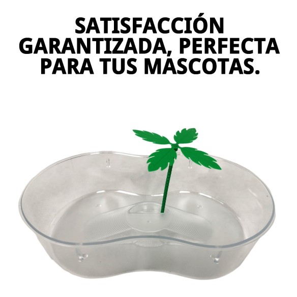 Tortuguera Plástico con Palmera 31x21 cm para Tortugas