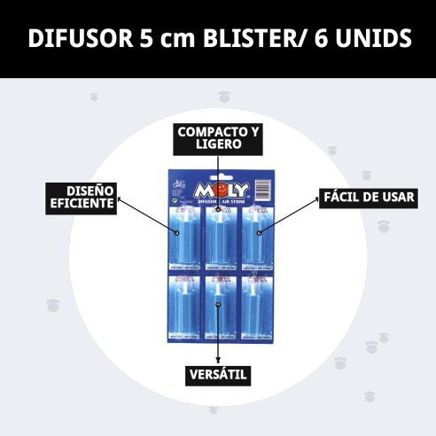 Difusor de Acuario 5 cm - Paquete de 6 Unidades