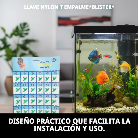Llave Nylon T Empalme - Blister 24 Uds para Acuarios