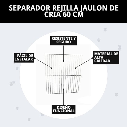 Separador Rejilla Jaulón Cría 60 cm | Calidad Moly