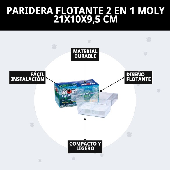Paridera Flotante 2 en 1 Moly para Mascotas - 21x10x9,5 cm